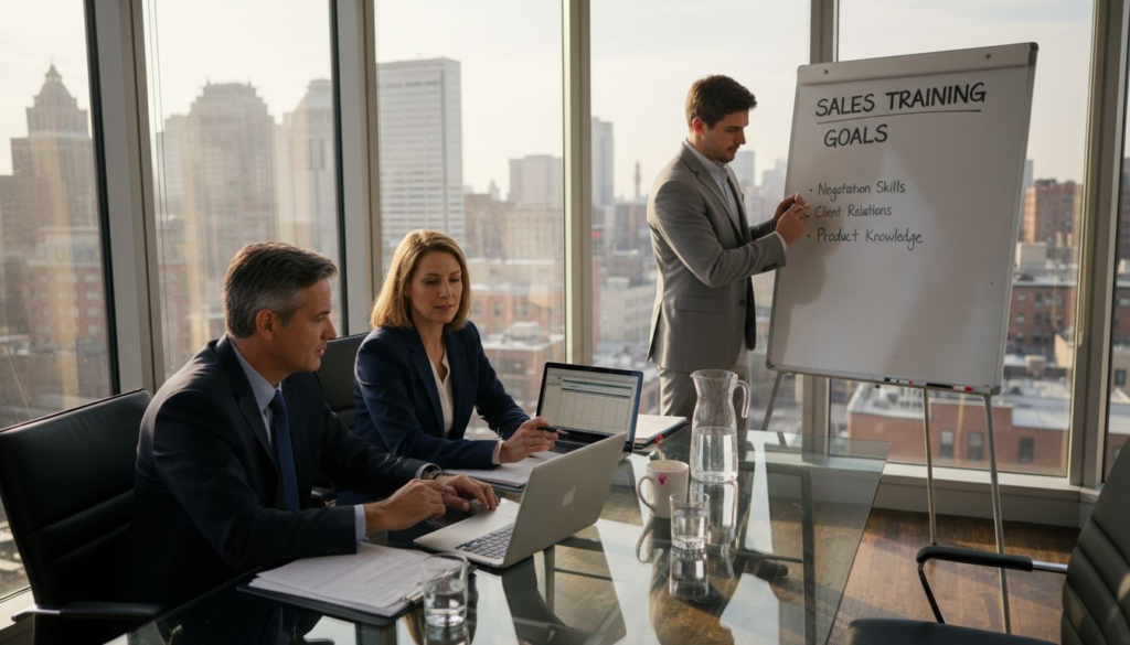 Legal team reviews sales strategy in office