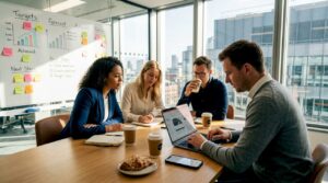 UK sales strategists meeting in office