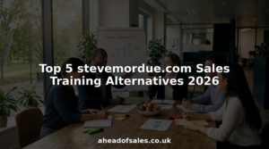 Sales team reviewing training materials in office meeting