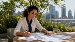 Sales manager analyzing pipeline data reports