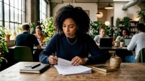 Analyst calculating annual recurring revenue