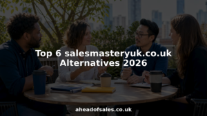 Team discussing sales training alternatives in office