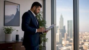 Sales manager reviewing sales performance reports