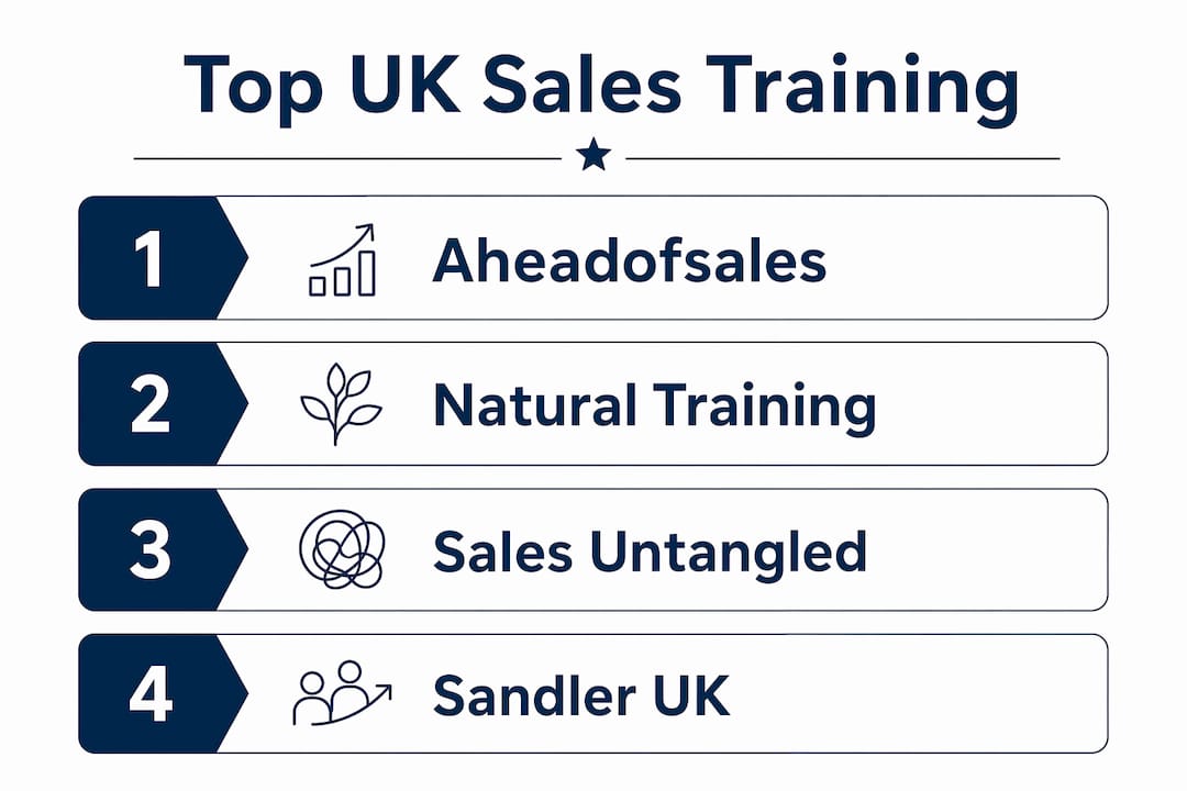 Infographic showing top UK sales training providers