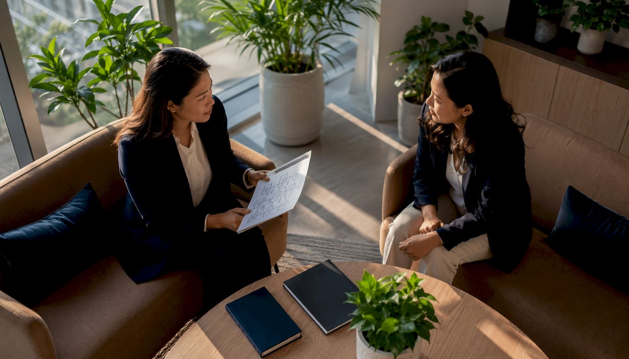 Sales managers discussing sales process
