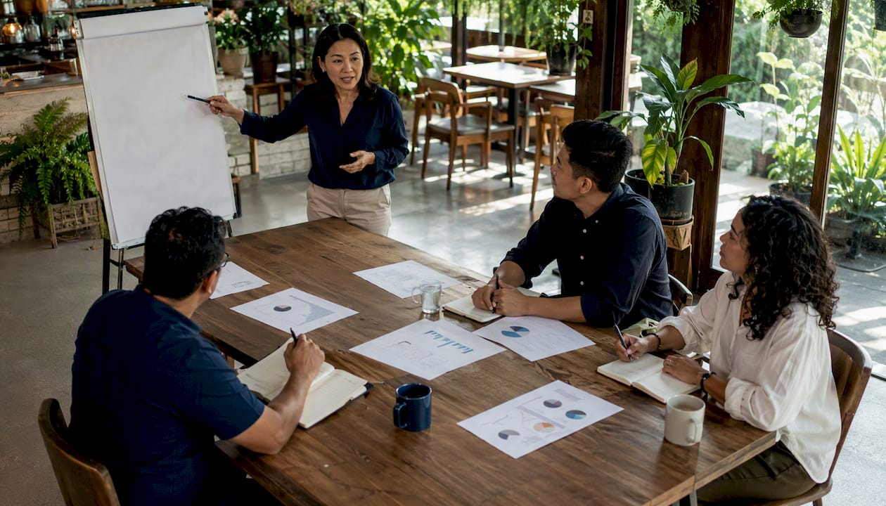 National sales manager coaching regional team