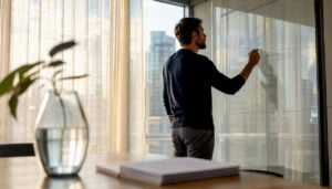 Sales enablement charter being sketched on glass