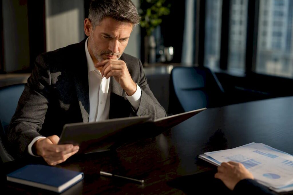 Sales leader reviewing a training guarantee