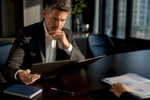 Sales leader reviewing a training guarantee