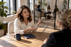 Female founder comparing coaching formats
