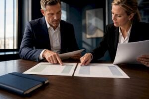 Sales leaders comparing training provider proposals