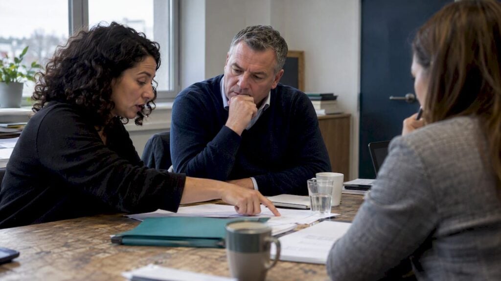 Sales leaders reviewing a rollout decision