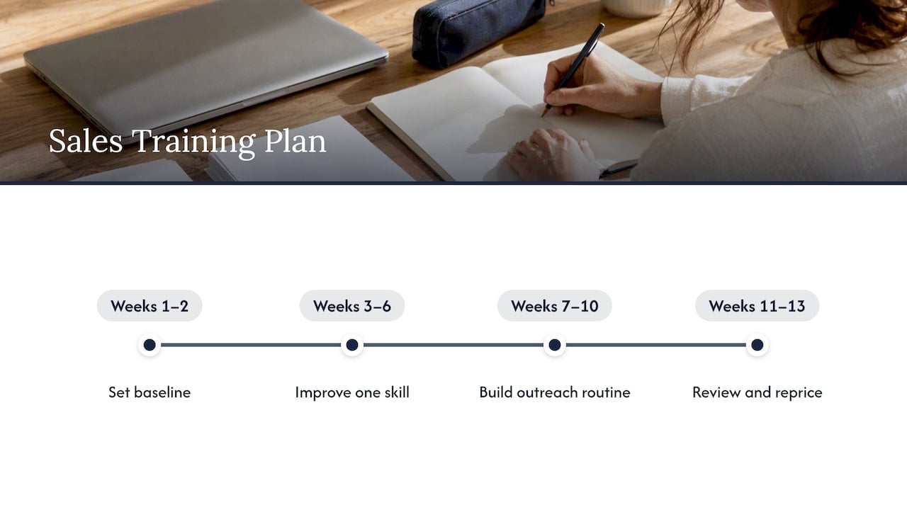 Four phases of a 90-day sales improvement plan